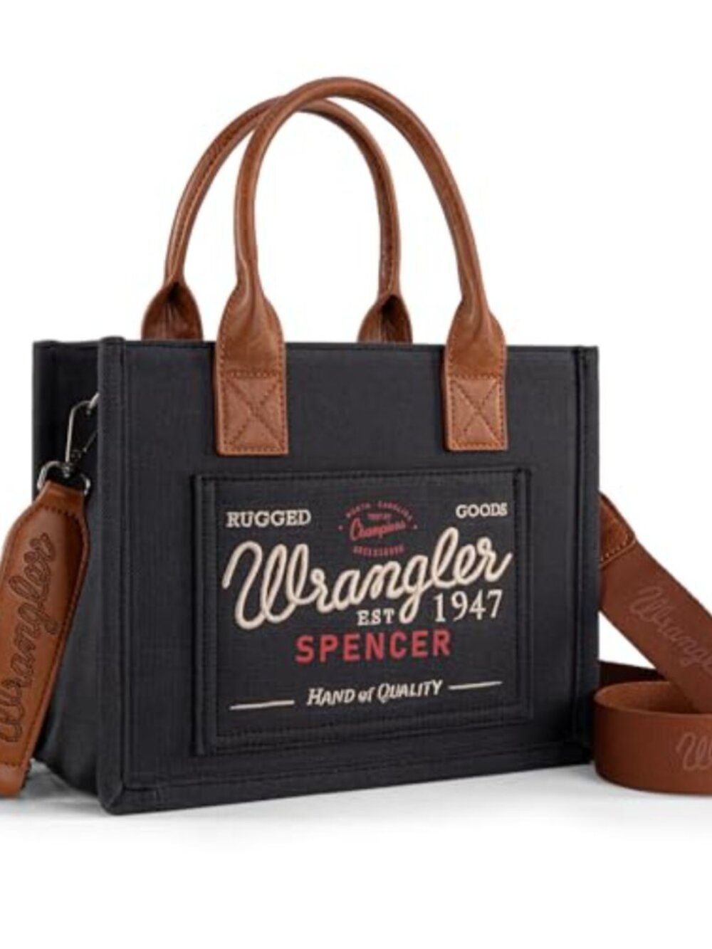 Canvas Tote Bag with Adjustable Shoulder Strap and Zipper Closure